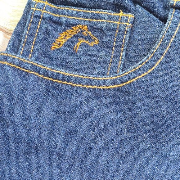 Vintage Jordache High-Waisted Jeans With Horse Embroidery & Contrast Stitching, - Picture 3 of 9